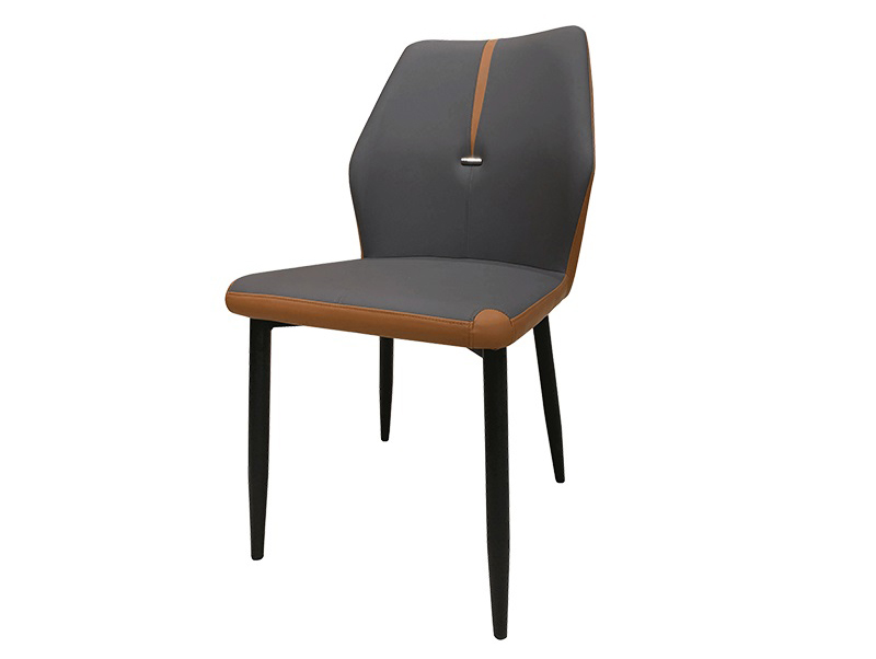 丽朗系列A1701-1 仿皮+碳素钢脚 深灰餐椅