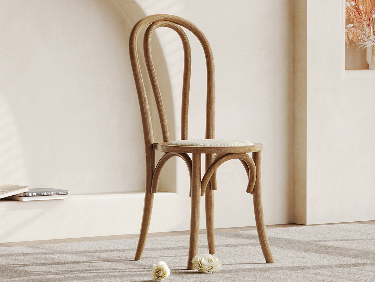 浮光系列YX529 榉木+竹编 火星木纹 餐椅